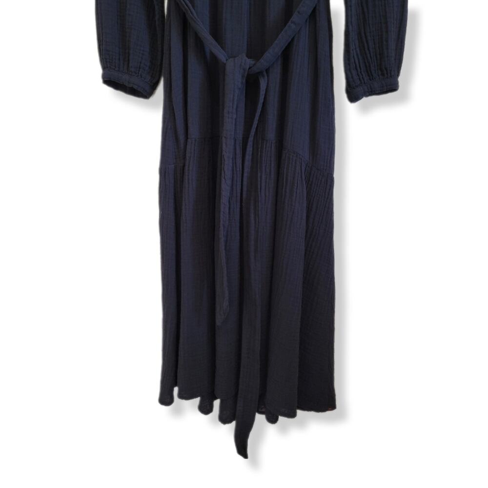 Xirena Mia Dress Black Maxi Gauze Long Sleeve Lightweight Ruffle Size Medium - Picture 7 of 12